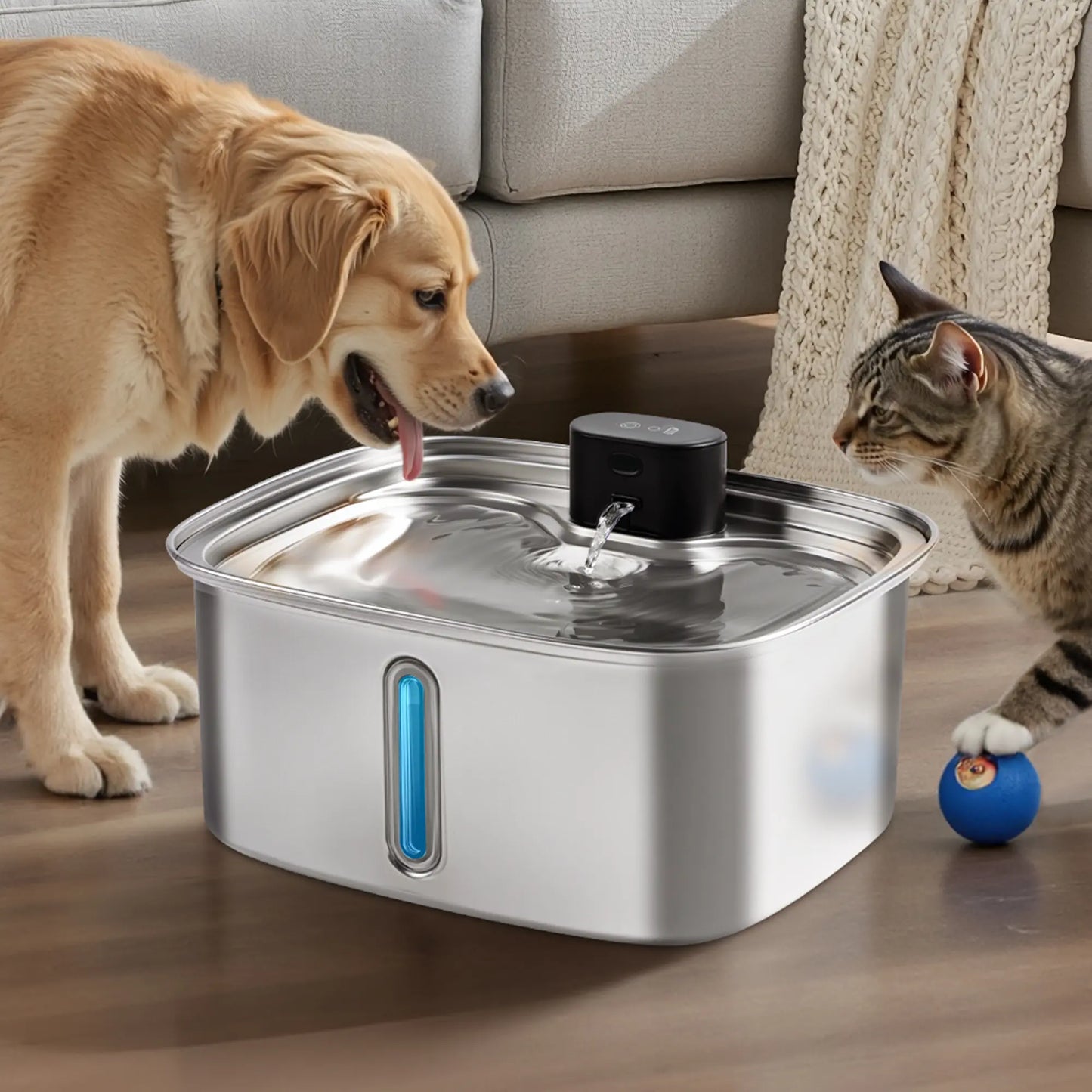 Vacqueen Smart Automatic Cat Feeder for Multiple Cats - Advanced Anti-Jam Technology, Dual-Effect Desiccant System, 6L Capacity with 10-Second Voice Recorder for Cats and Small Dogs