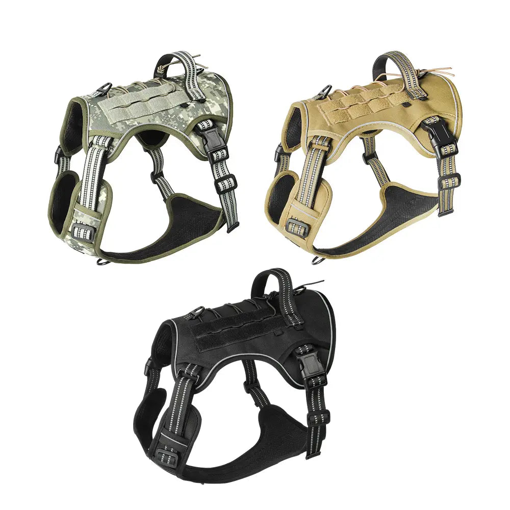 Yuy Pet Large Dog Tactical Harness, Dog Harness for Large Dogs , Durable Reflective Dog Harness, Easy to Control，Service Dog，Step in Dog Harness