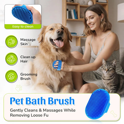 Professional Dog Washing Kit with Hose Attachment, Shampoo Sprayer, Drying Towel, Toothbrush, and Scrubber for Tub Use