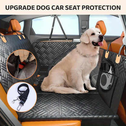 Dog Back Seat Extender for Vehicles - Heavy Duty Waterproof Pet Hammock and Cover, Supports 400 lbs, Ideal for Cars and SUVs, Black