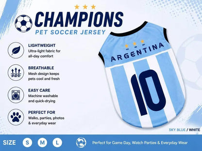 Pet Soccer Jersey - Stylish Game Day Apparel for Small and Medium Dogs and Cats