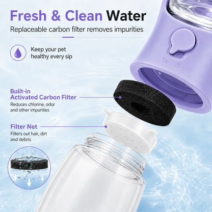 GMOX Portable Dog Water Bottle - Leak-Proof Dispenser with Integrated Bowl and Food Container, Made from Food-Grade Plastic for Outdoor Activities with Pets, Pink