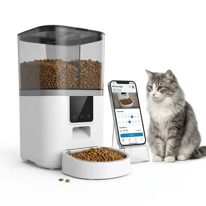 Automatic Smart Pet Feeder with Camera - App-Controlled Device for Dogs and Cats (4L/6L)