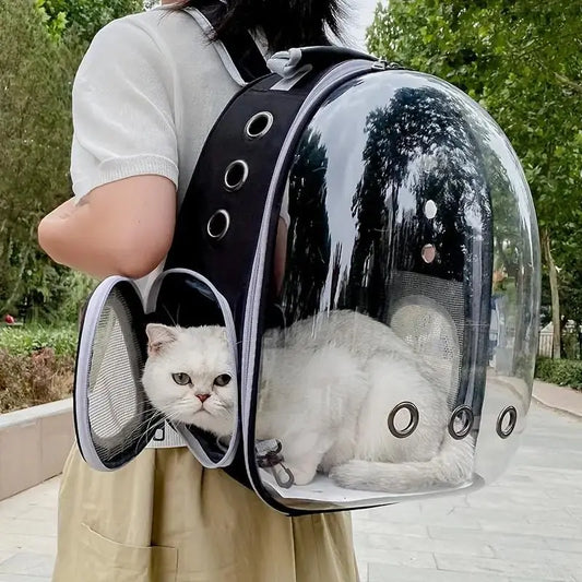 Portable Breathable Pet Carrier with Space Capsule Design, Dual Shoulder Travel Backpack for Dogs and Cats, Outdoor Pet Accessories