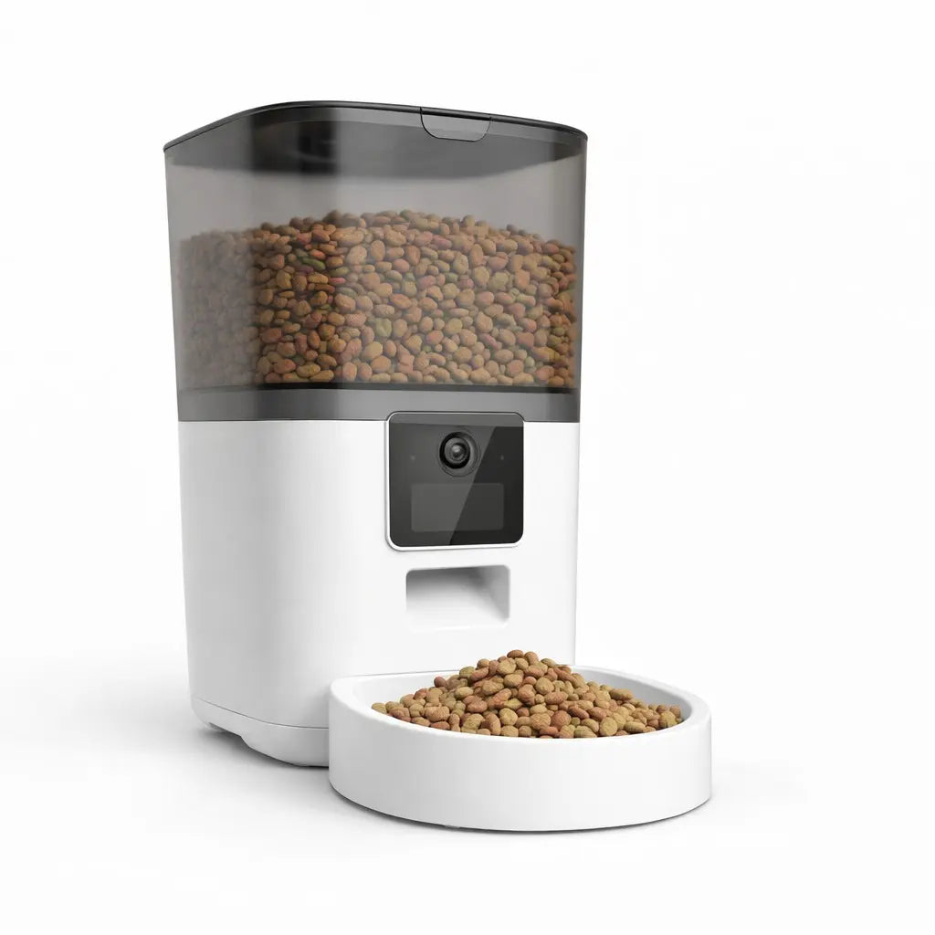 Automatic Smart Pet Feeder with Camera - App-Controlled Device for Dogs and Cats (4L/6L)