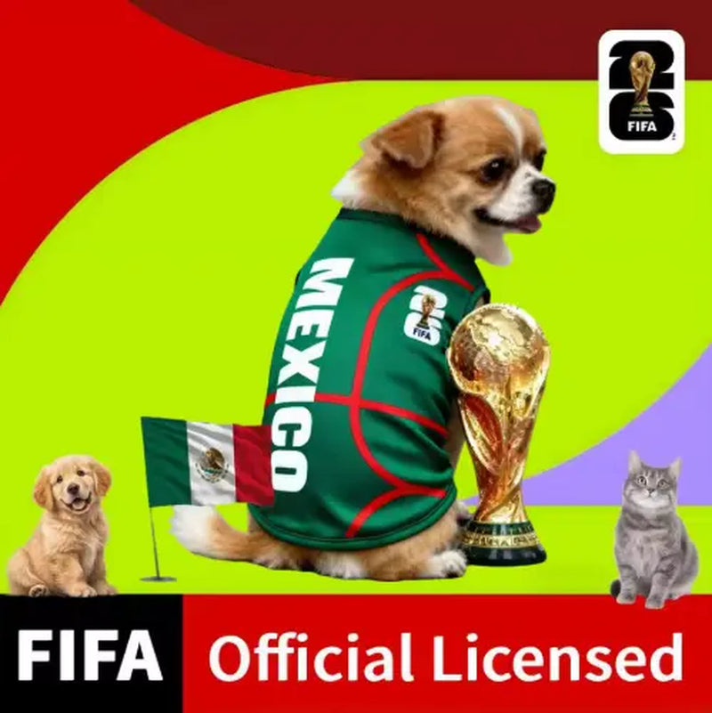 FIFA World Cup 2026 Officially Licensed Luxury Pet Apparel - Comfortable Dog Jerseys and Cat T-Shirts for Supporters of USA, Mexico, Argentina, and Brazil