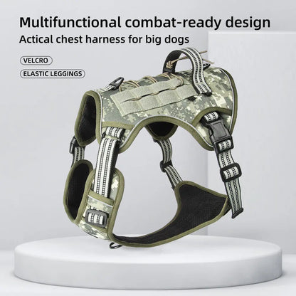Yuy Pet Large Dog Tactical Harness, Dog Harness for Large Dogs , Durable Reflective Dog Harness, Easy to Control，Service Dog，Step in Dog Harness