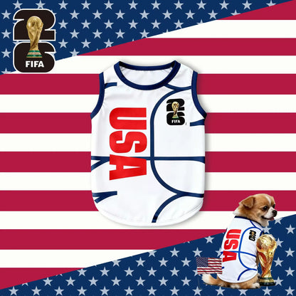 FIFA World Cup 2026 Officially Licensed Luxury Pet Apparel - Comfortable Dog Jerseys and Cat T-Shirts for Supporters of USA, Mexico, Argentina, and Brazil