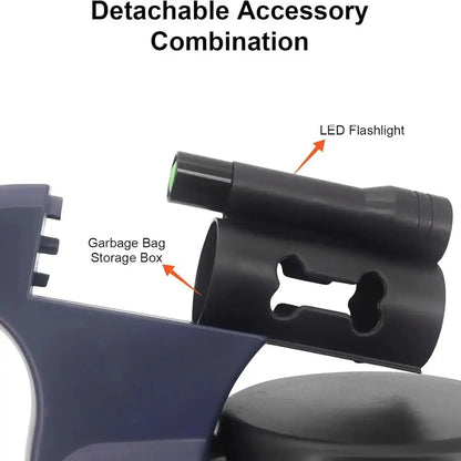 3-Meter Dual Dog Leash — a Retractable Leash Designed Specifically for Two Small Dogs, Featuring an Anti-Tangle Mechanism, a Built-In LED Light, and a Waste Bag Dispenser. It Boasts Reflective Elements, Supports Hands-Free Operation, and Is Ideal for Walk