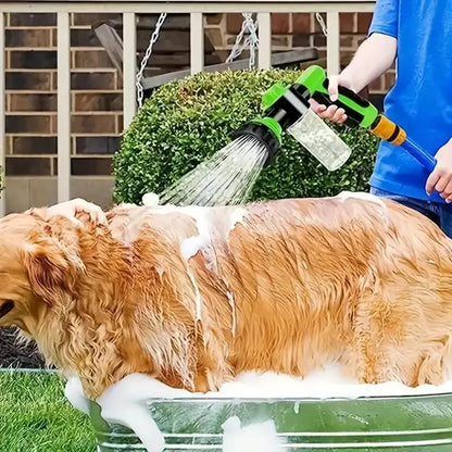 Professional Multifunctional Pet Shower Kit - 5-Piece Adjustable High Pressure Cleaner Nozzle Set for Grooming and Bathing Pets, Includes Fur Saver and Deshedding Nozzles, Ideal for Home and Outdoor Use
