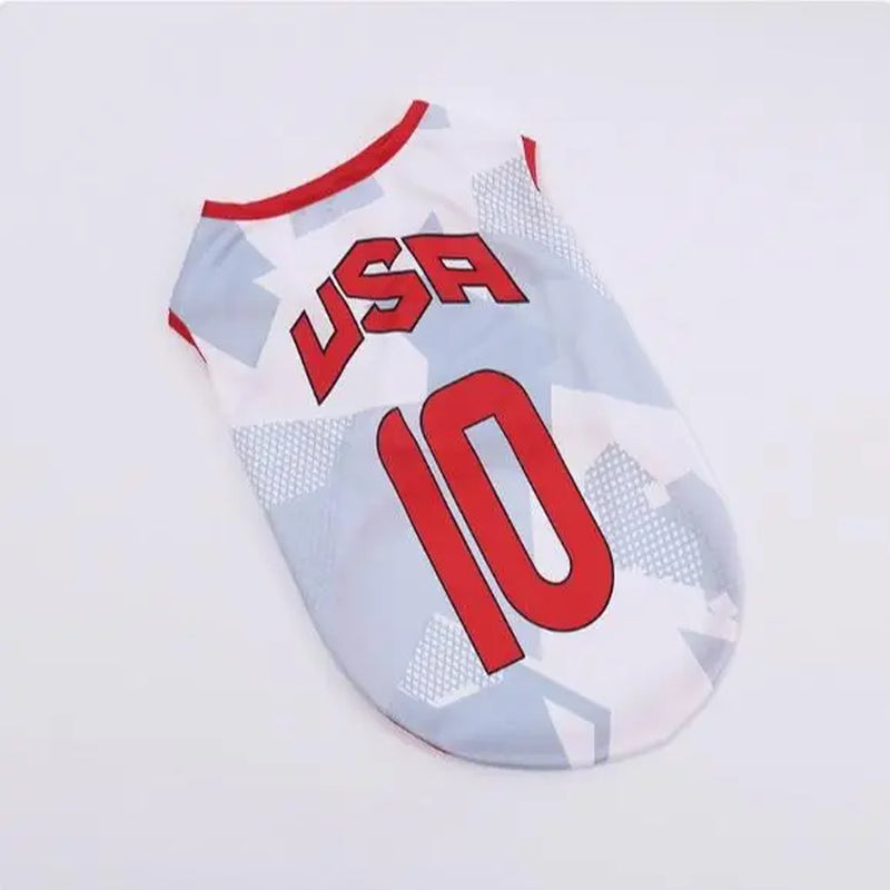 Pet Soccer Jersey Outfit - Cute Game Day Pet Shirt for Small, Medium Dogs & Cats Clothes