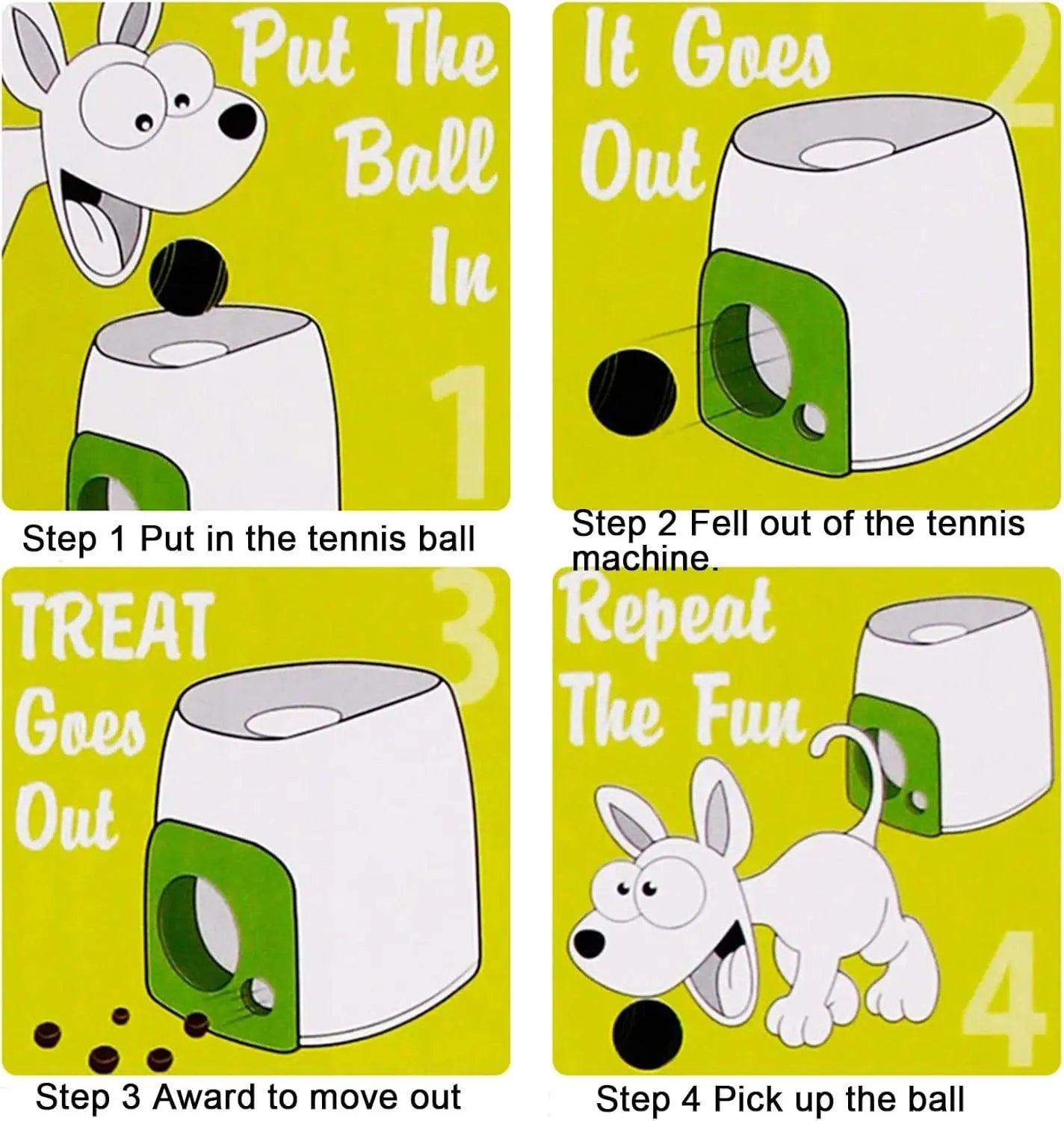 Automatic Pet Tennis Ball Launcher - Non-Electric Toy for Small and Medium Dogs, Includes Pet Food Reward Feature for Training