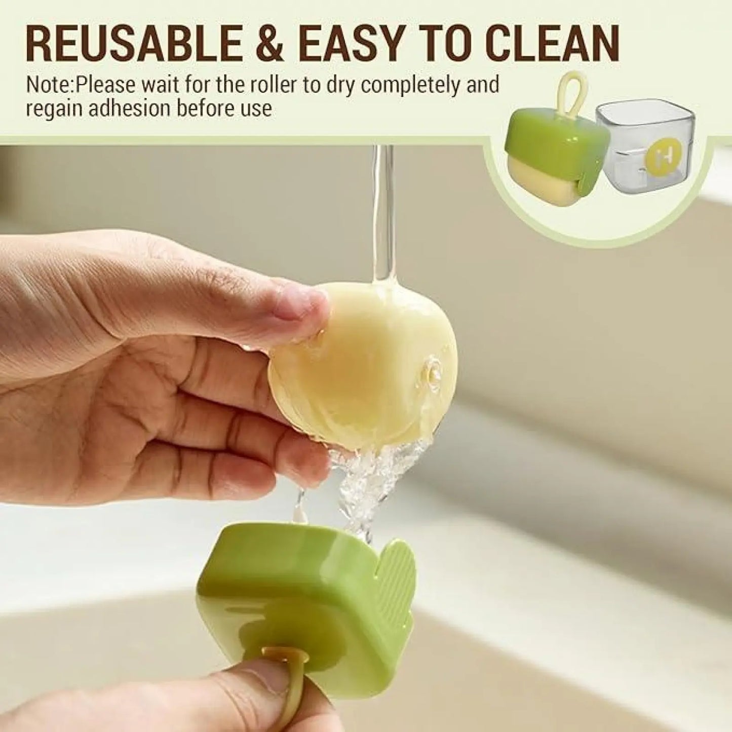 Compact Reusable Lint Roller and Pet Hair Remover - Washable and Portable for Travel and Home Use