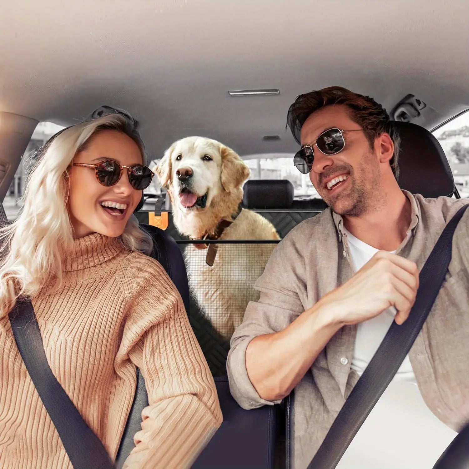 Dog Back Seat Extender for Vehicles - Heavy Duty Waterproof Pet Hammock and Cover, Supports 400 lbs, Ideal for Cars and SUVs, Black