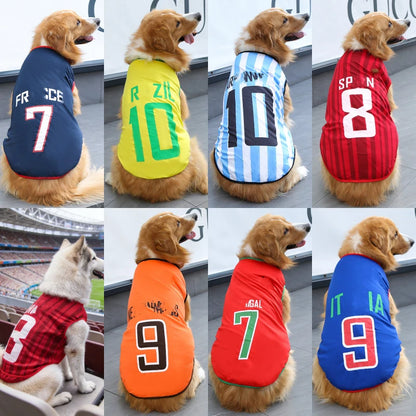 2026 Soccer Cat Dog Football Breathable Mesh Jersey Dog Jersey Thin Cool Summer Pet Clothes T Shirt Puppy Soft Quick Dry Vest