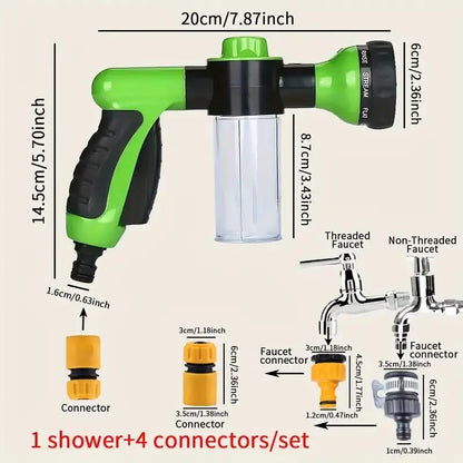 Professional Multifunctional Pet Shower Kit - 5-Piece Adjustable High Pressure Cleaner Nozzle Set for Grooming and Bathing Pets, Includes Fur Saver and Deshedding Nozzles, Ideal for Home and Outdoor Use