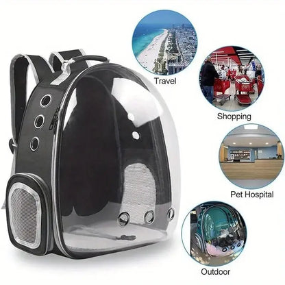 Portable Breathable Pet Carrier with Space Capsule Design, Dual Shoulder Travel Backpack for Dogs and Cats, Outdoor Pet Accessories