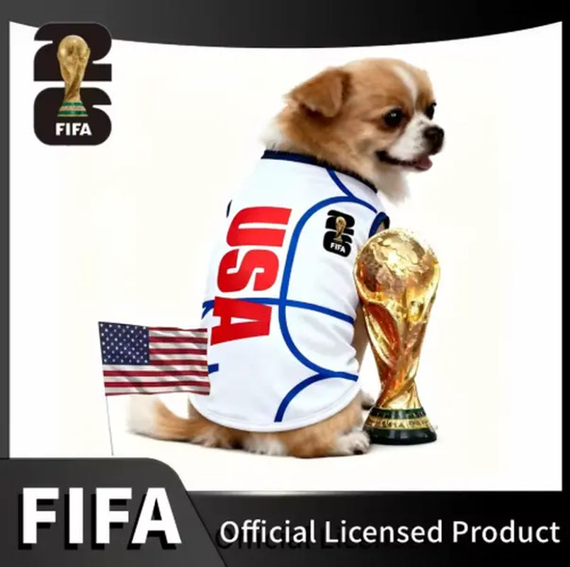 FIFA World Cup 2026 Officially Licensed Luxury Pet Apparel - Comfortable Dog Jerseys and Cat T-Shirts for Supporters of USA, Mexico, Argentina, and Brazil