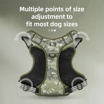 Yuy Pet Large Dog Tactical Harness, Dog Harness for Large Dogs , Durable Reflective Dog Harness, Easy to Control，Service Dog，Step in Dog Harness