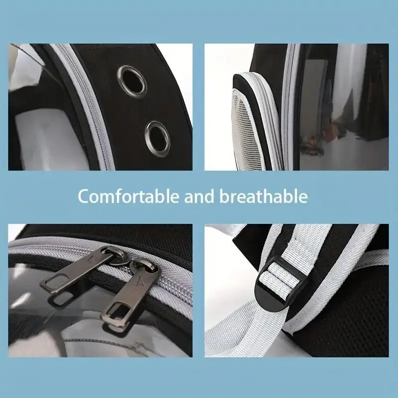Portable Breathable Pet Carrier with Space Capsule Design, Dual Shoulder Travel Backpack for Dogs and Cats, Outdoor Pet Accessories
