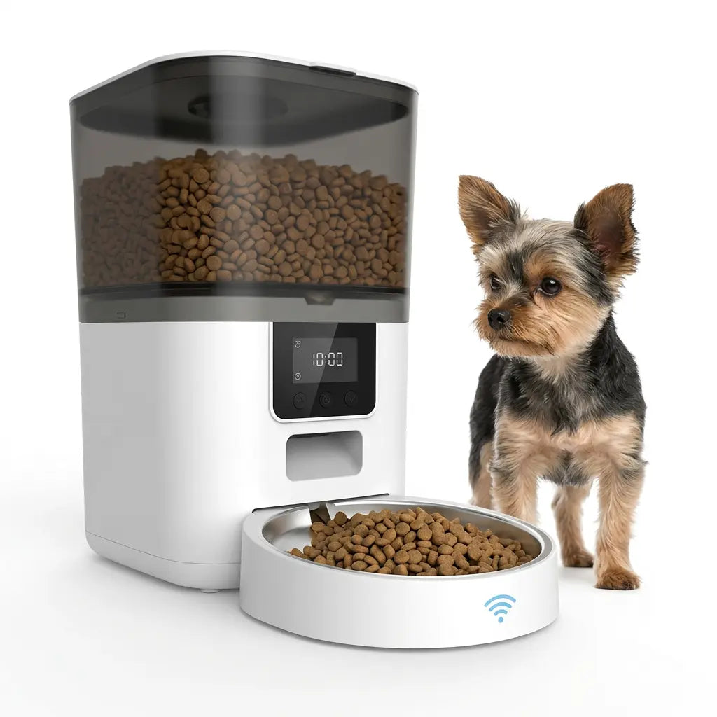 Automatic Smart Pet Feeder with Camera - App-Controlled Device for Dogs and Cats (4L/6L)
