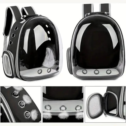 Portable Breathable Pet Carrier with Space Capsule Design, Dual Shoulder Travel Backpack for Dogs and Cats, Outdoor Pet Accessories
