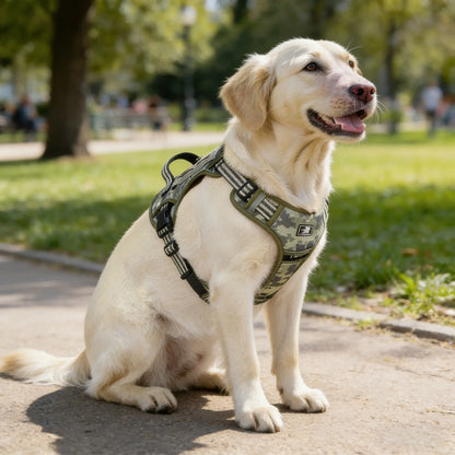 Yuy Pet Large Dog Tactical Harness, Dog Harness for Large Dogs , Durable Reflective Dog Harness, Easy to Control，Service Dog，Step in Dog Harness
