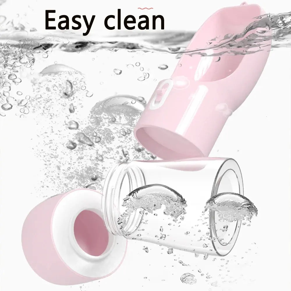 Portable Leak-Proof Pet Travel Water Bowl and Food Feeder, 258ML Water Capacity + 200ML Food Compartment, Easy to Clean and Detachable Design for Outdoor Adventures with Cats and Dogs