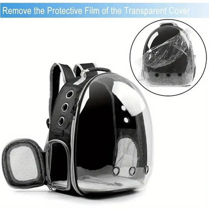 Portable Breathable Pet Carrier with Space Capsule Design, Dual Shoulder Travel Backpack for Dogs and Cats, Outdoor Pet Accessories