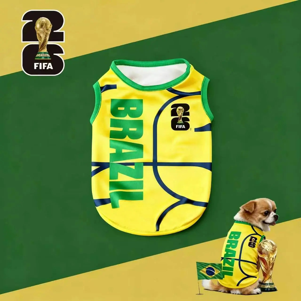 FIFA World Cup 2026 Officially Licensed Luxury Pet Apparel - Comfortable Dog Jerseys and Cat T-Shirts for Supporters of USA, Mexico, Argentina, and Brazil